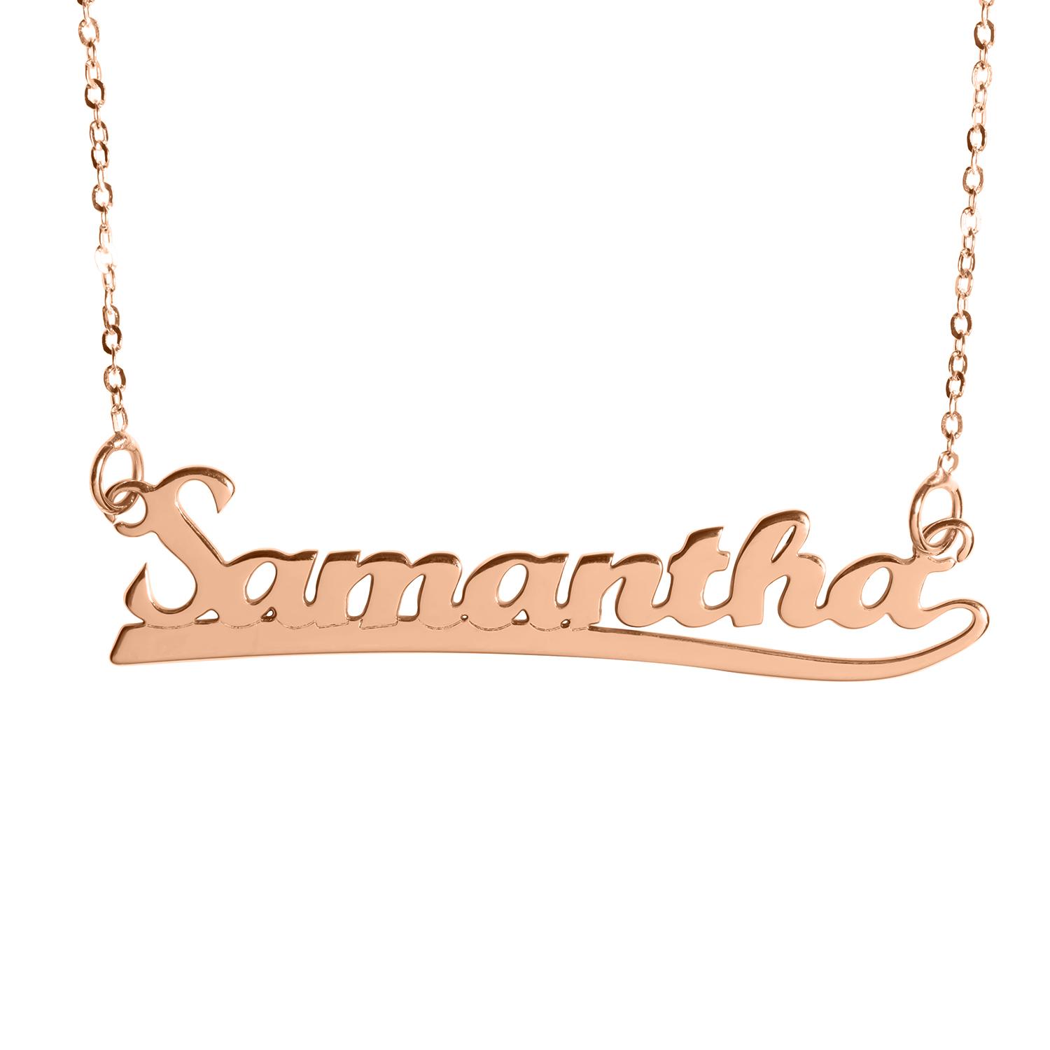 Personalised 9ct Rose Gold Underline Name Necklace