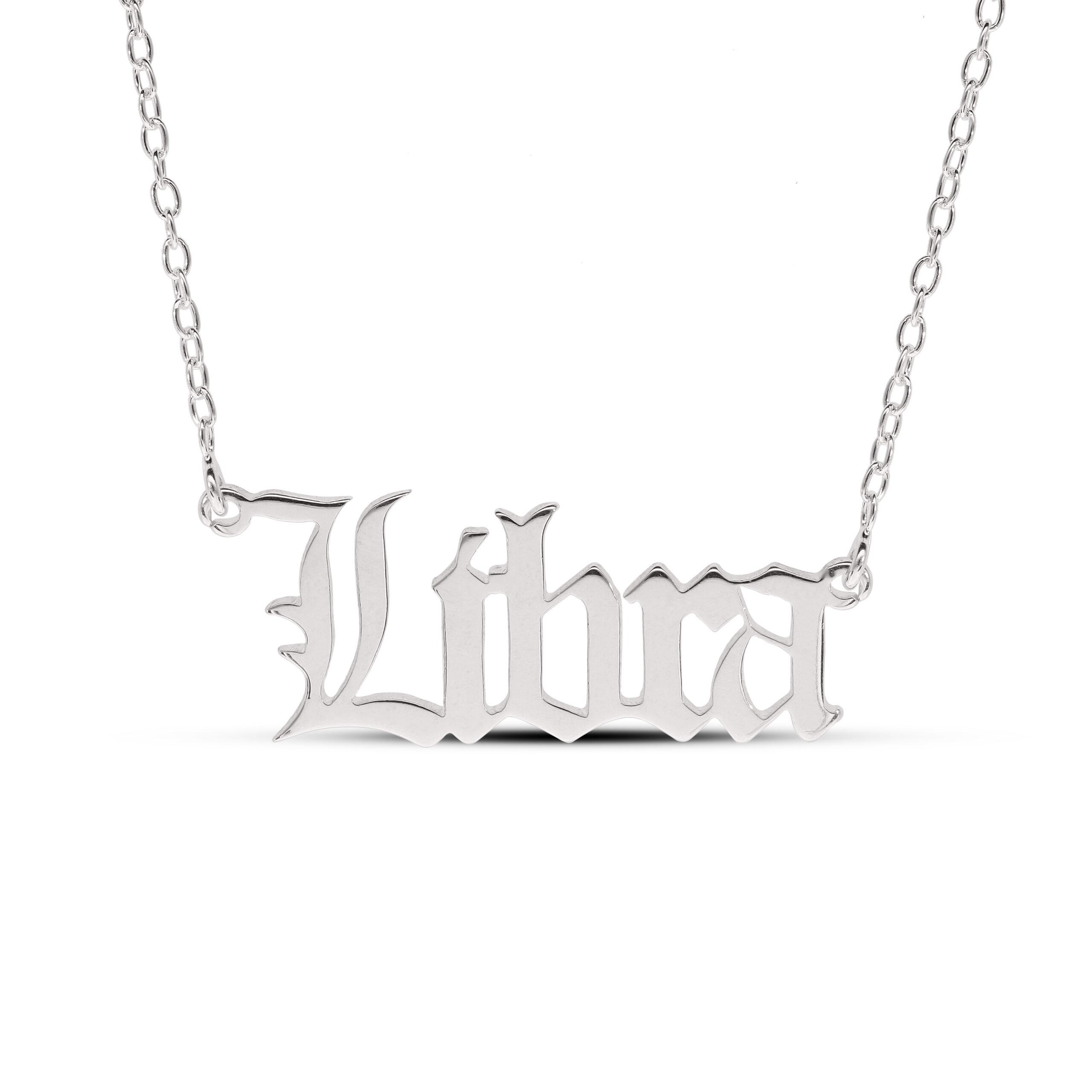 Personalised Sterling Silver Old English Name Necklace - Image 3