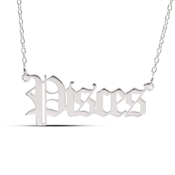 Personalised Sterling Silver Old English Name Necklace