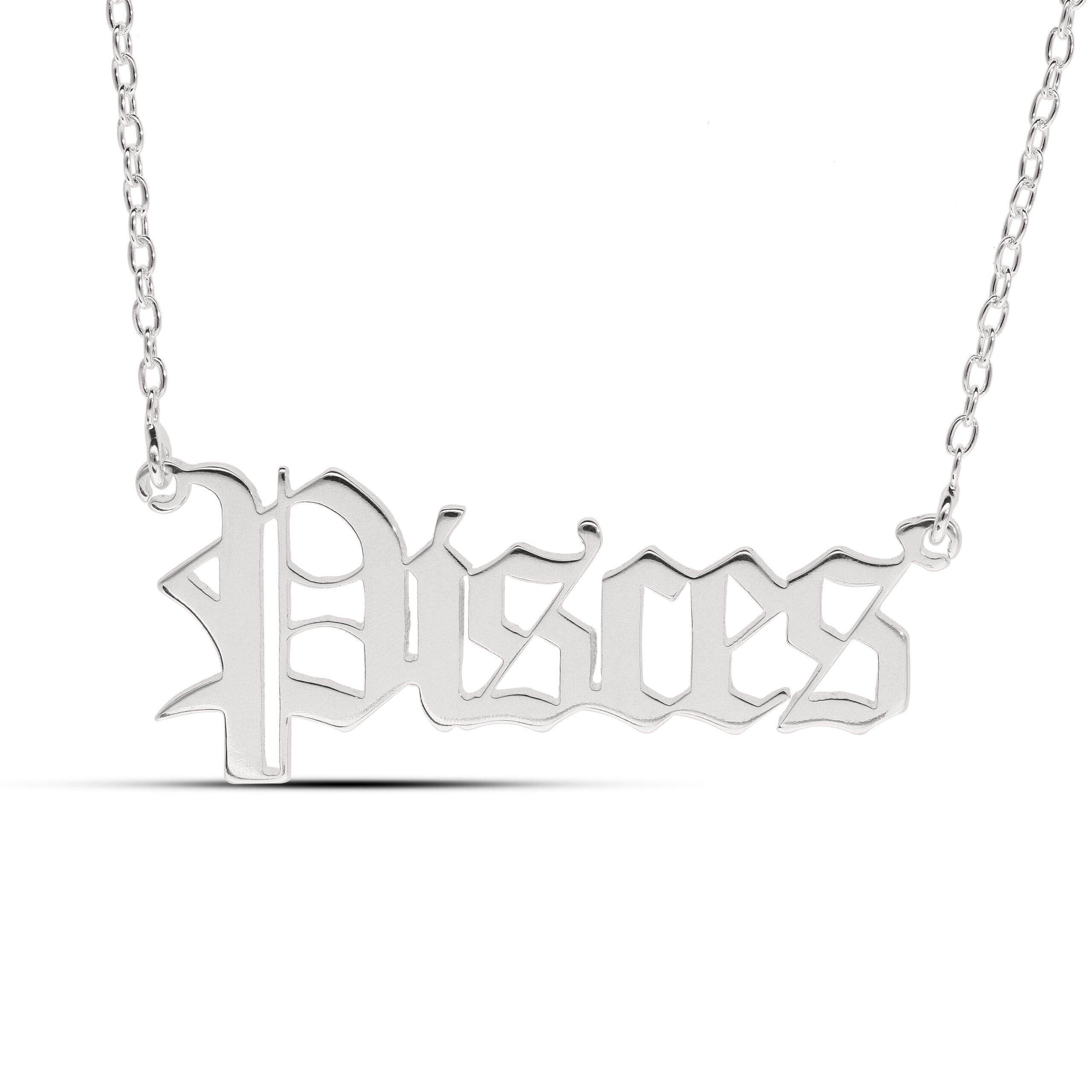 Personalised Sterling Silver Old English Name Necklace - Image 4