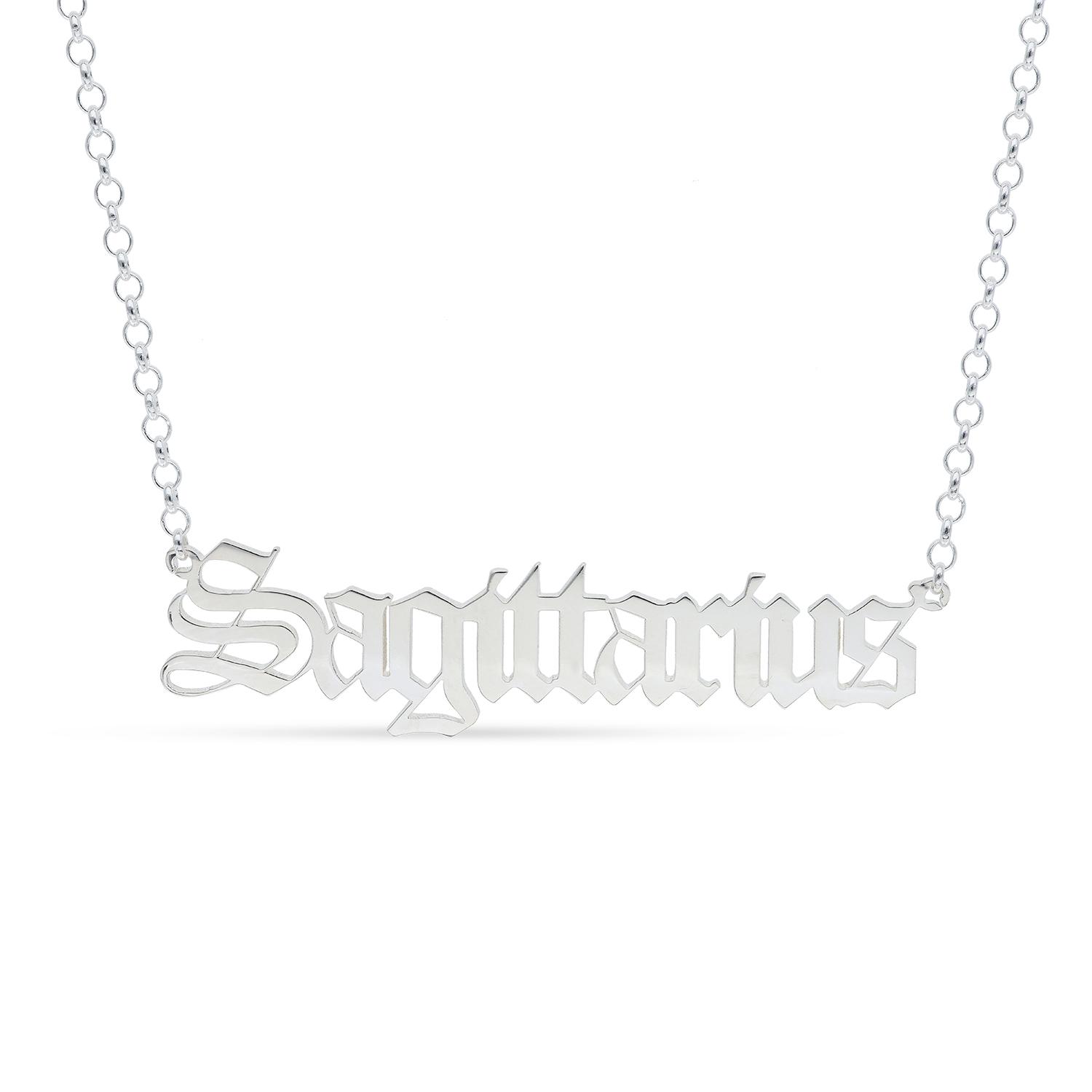 Personalised Sterling Silver Old English Name Necklace