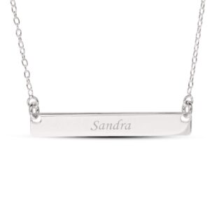 Personalised Sterling Silver Horizontal Bar Unisex Plate