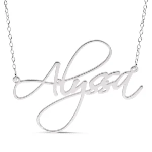 Personalised Sterling Silver Aubrey Name Necklace