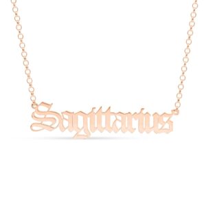 Personalised Rose Gold Plated Old English Name Necklace