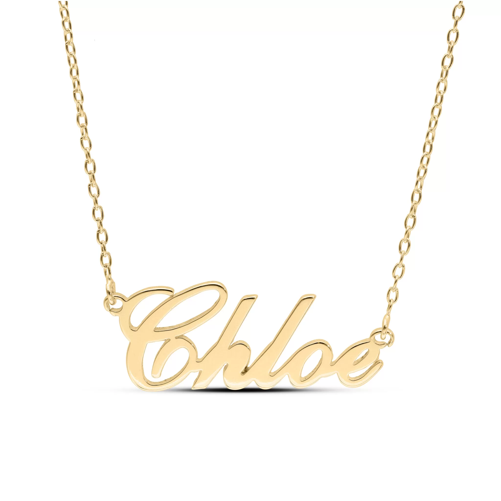 Personalised Sterling Silver Yellow Gold Plated Name Necklace