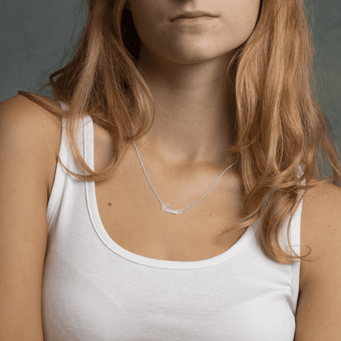 Personalised Stainless Steel Hypoallergic Carrie Style Name Necklace - Image 5