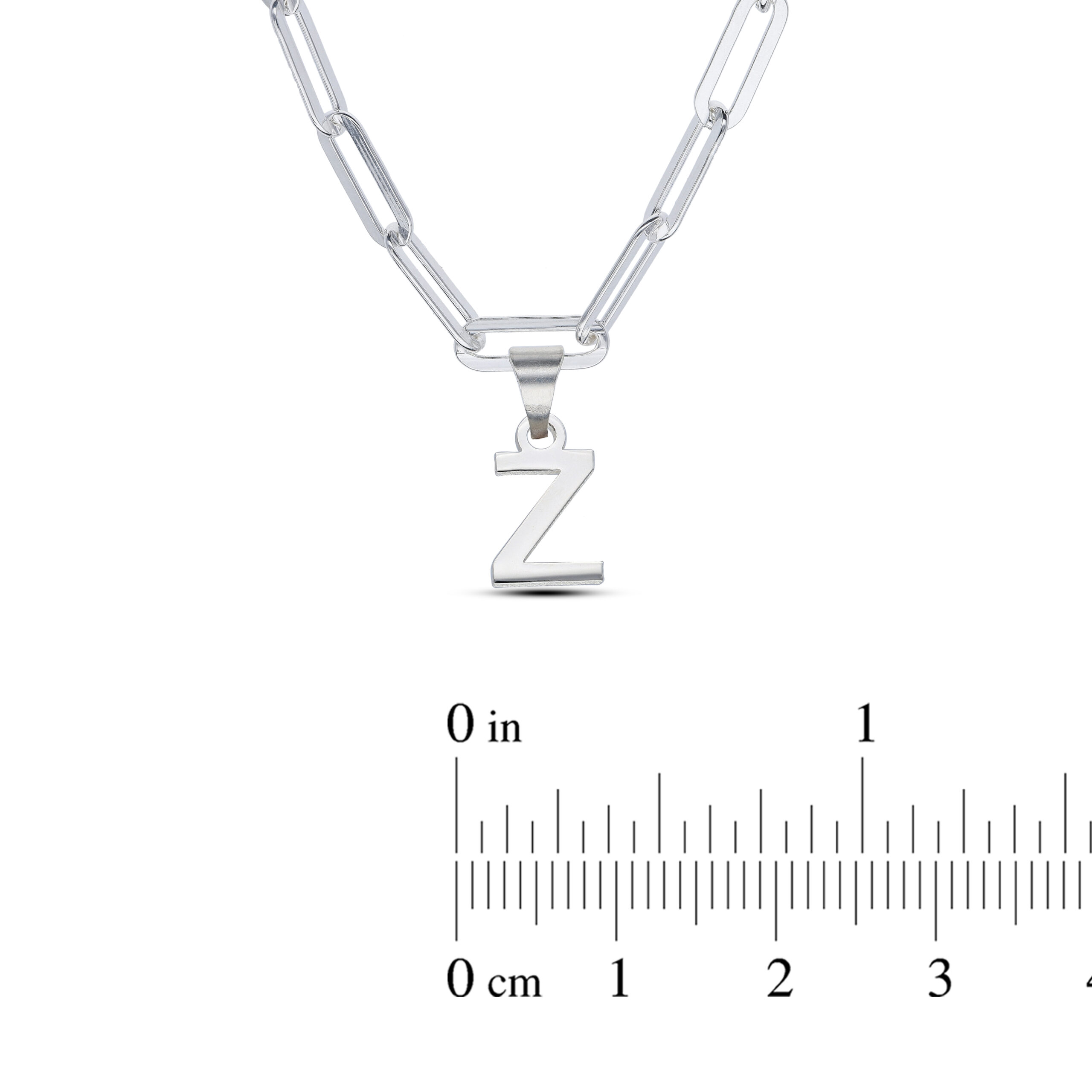 Personalised Sterling Silver Paper Clip Initial Necklace - Image 2