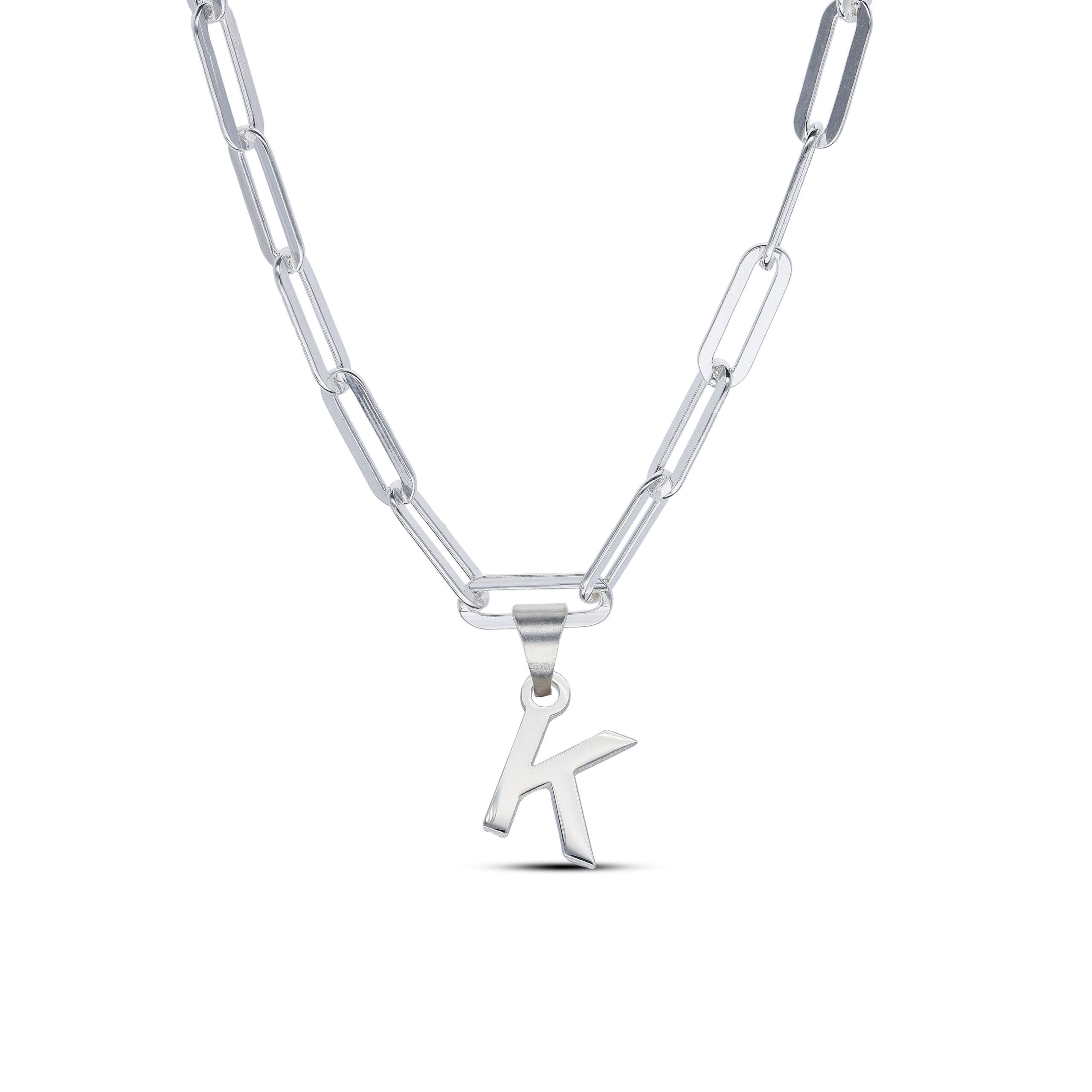 Personalised Sterling Silver Paper Clip Initial Necklace - Image 7