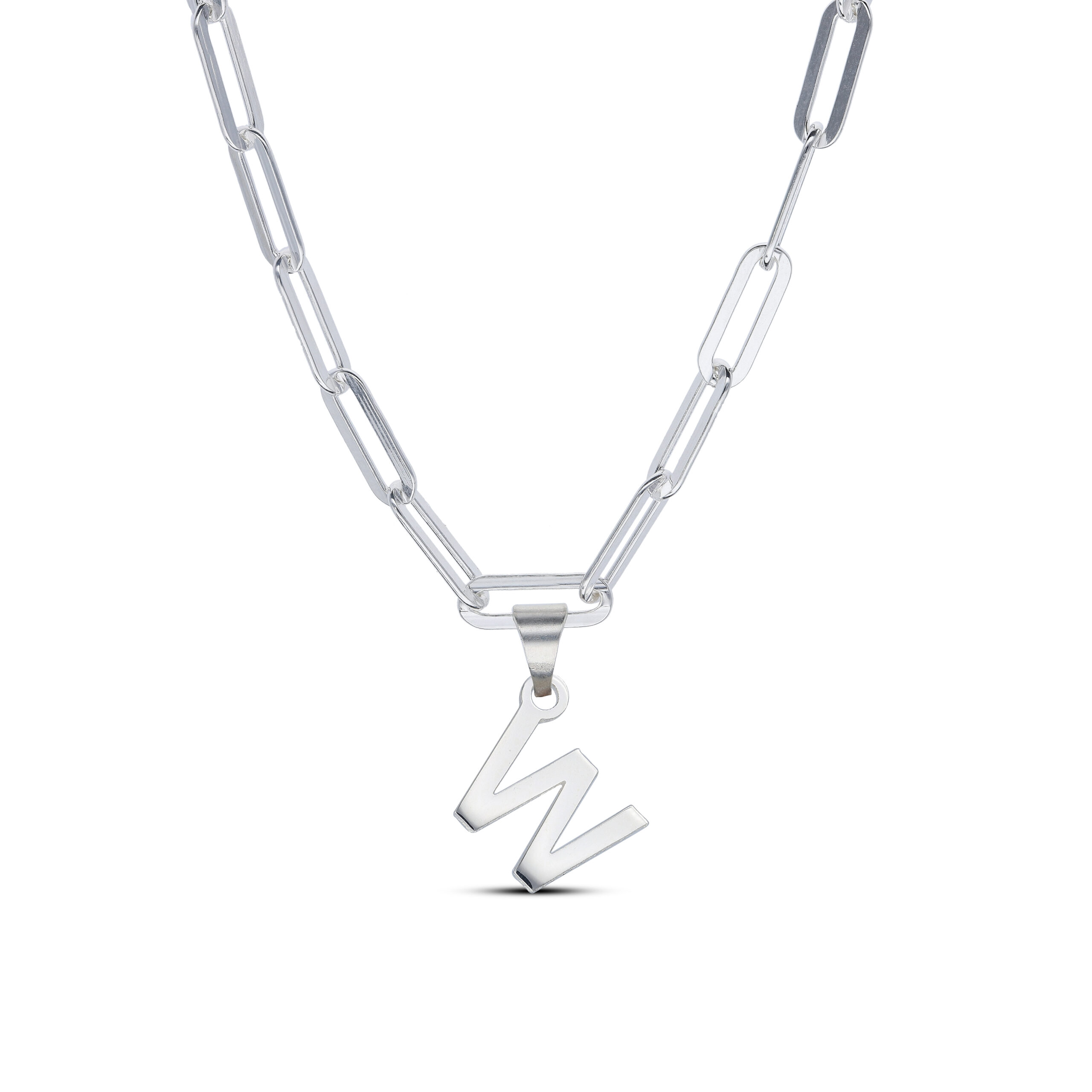 Personalised Sterling Silver Paper Clip Initial Necklace - Image 6