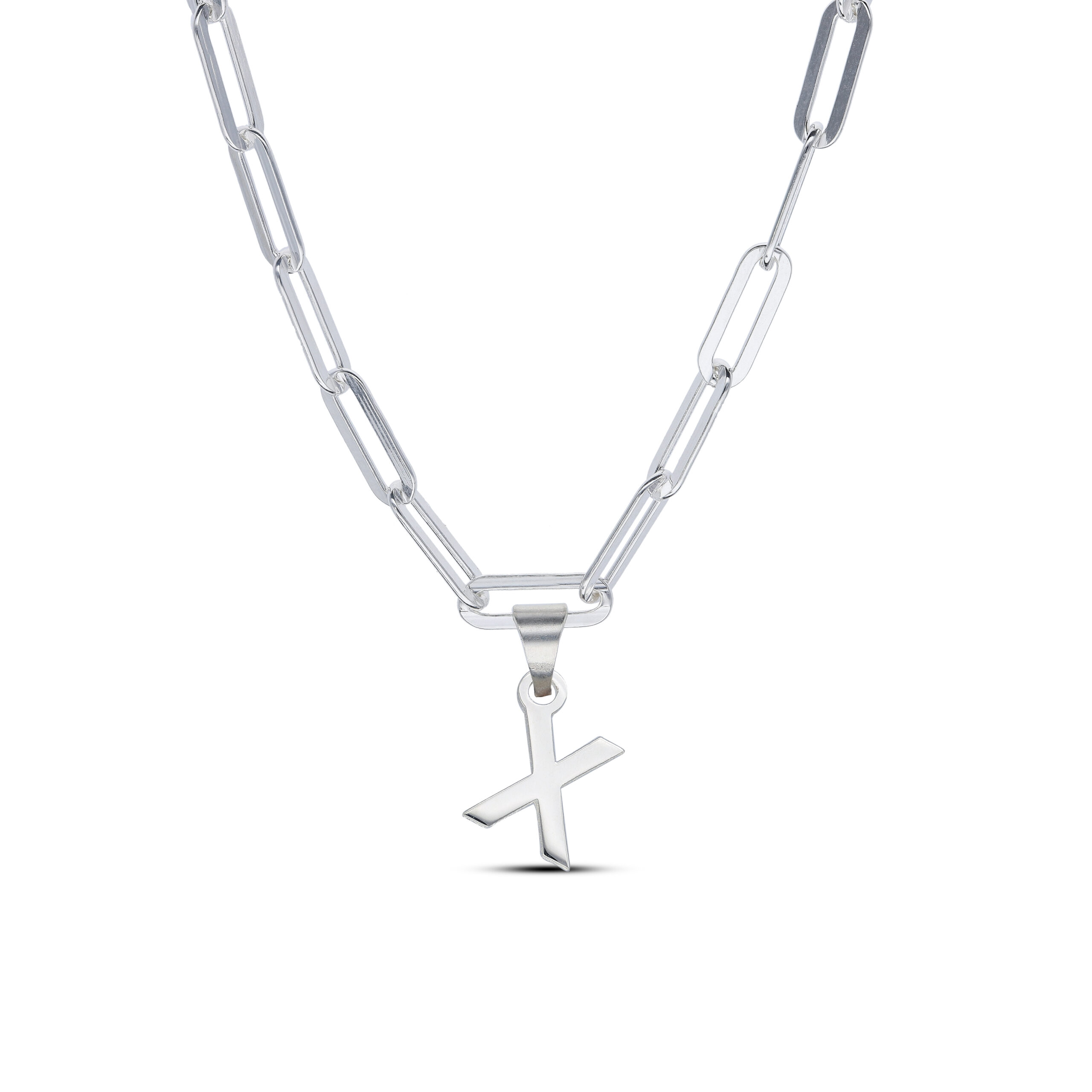 Personalised Sterling Silver Paper Clip Initial Necklace - Image 5
