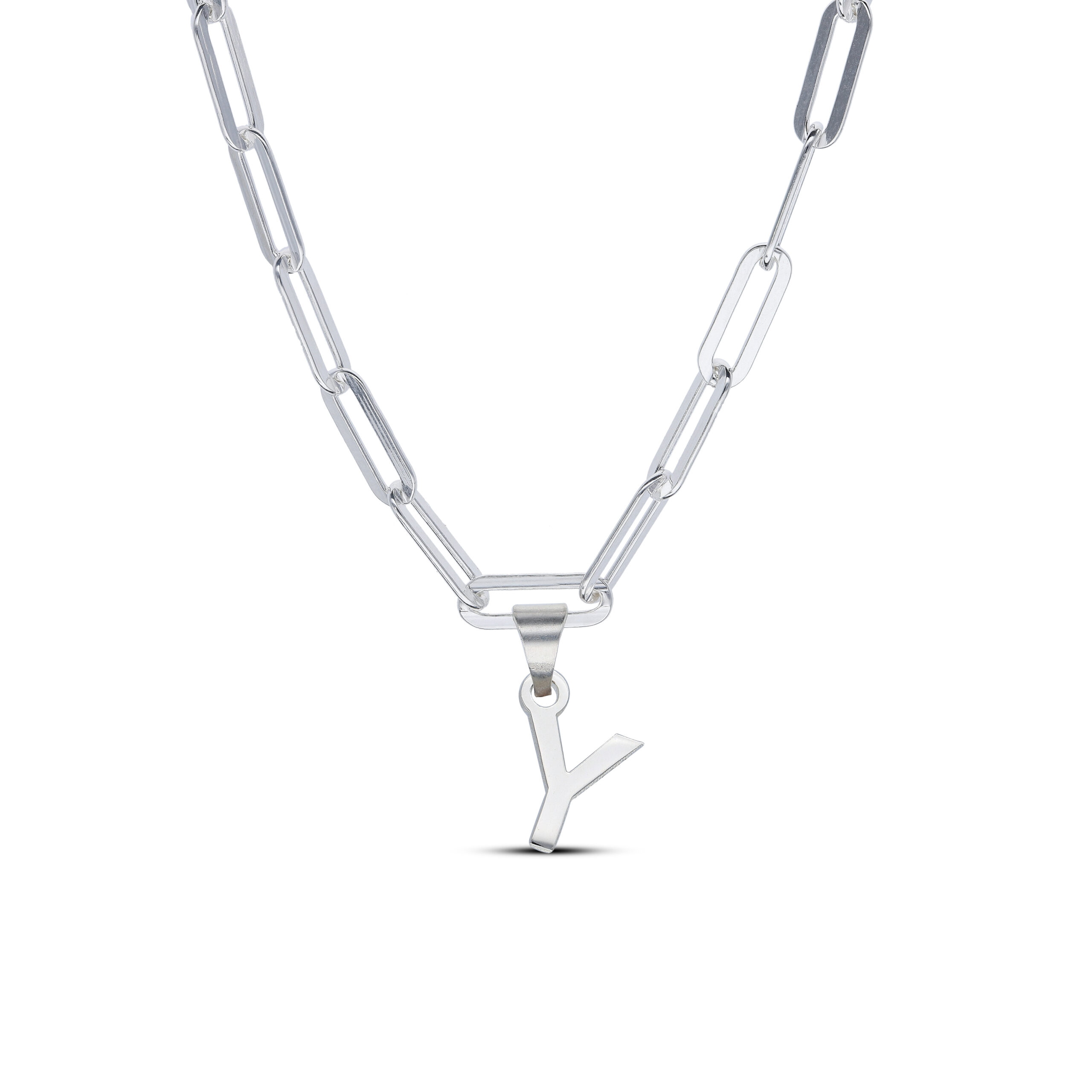 Personalised Sterling Silver Paper Clip Initial Necklace - Image 4