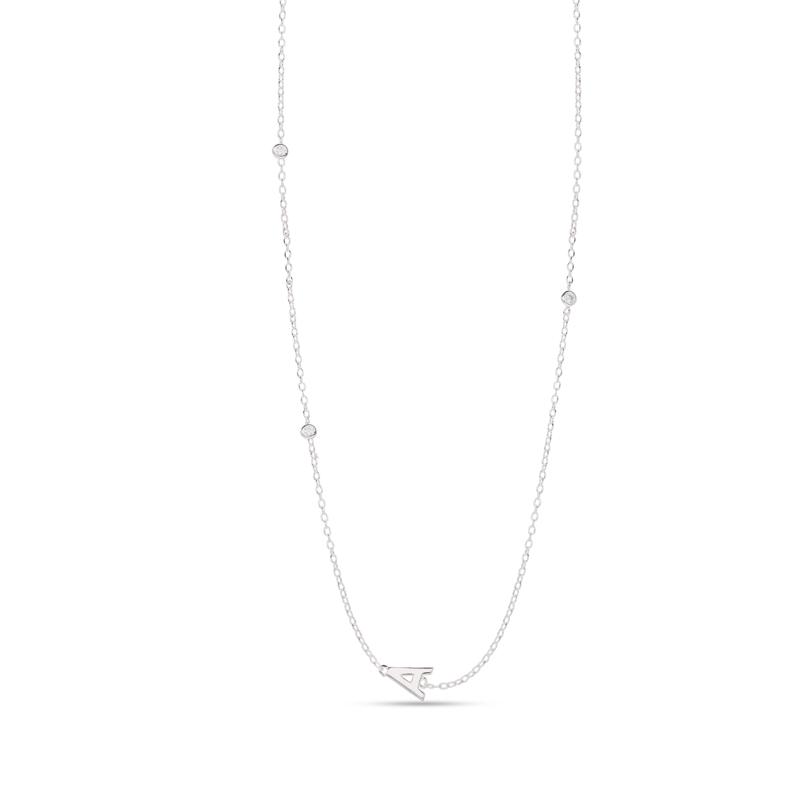 Sterling Silver Cubic Initial Necklace - Image 2