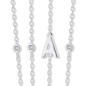 Sterling Silver Cubic Initial Necklace