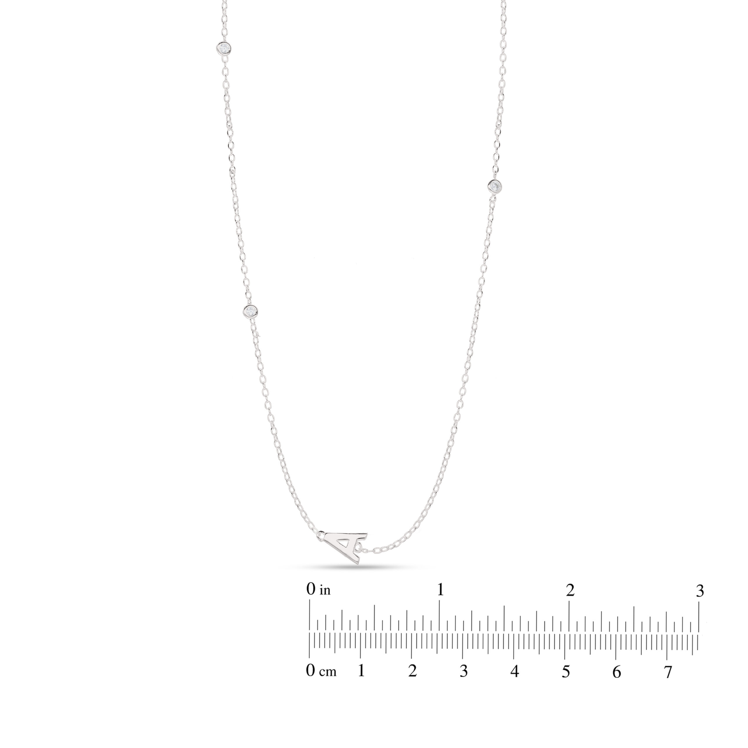 Sterling Silver Cubic Initial Necklace - Image 3