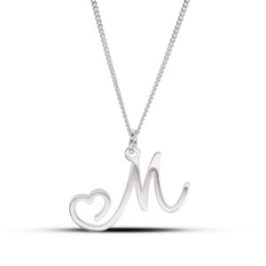 Personalised Sterling Silver Initial Heart Necklace