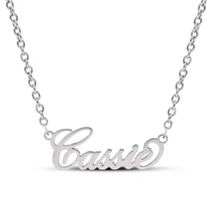 Personalised Stainless Steel Hypoallergic Carrie Style Name Necklace