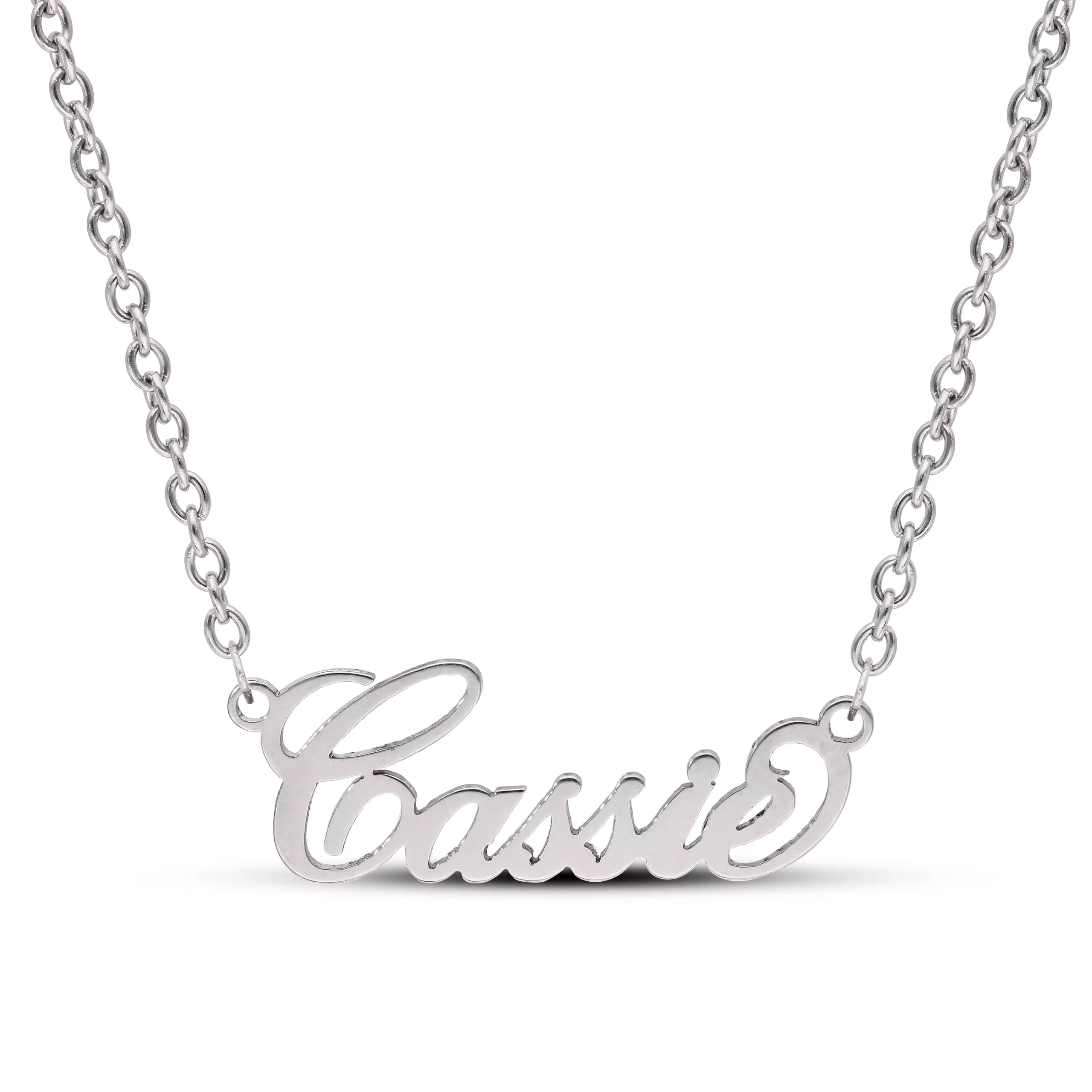 Personalised Stainless Steel Hypoallergic Carrie Style Name Necklace