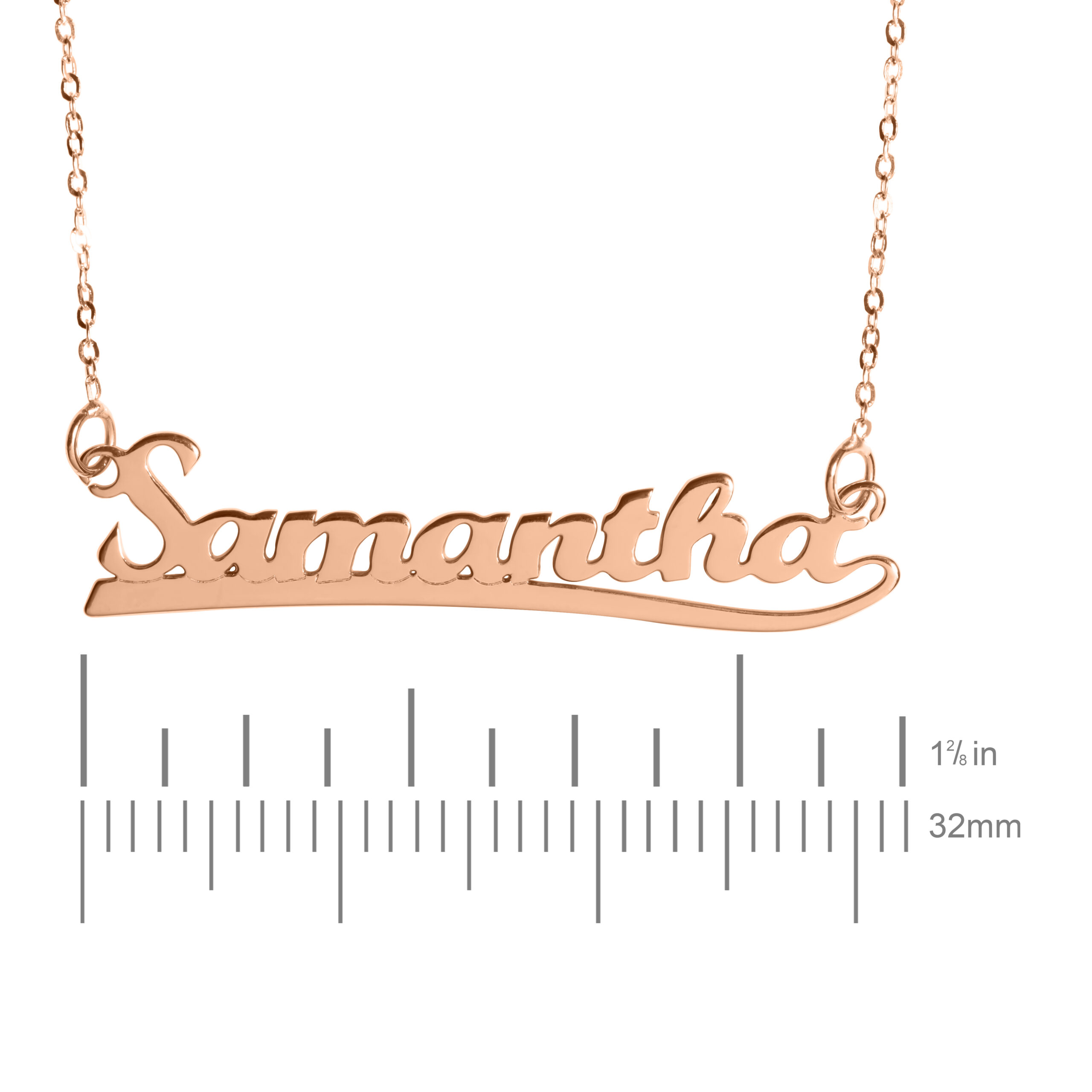 Personalised 9ct Rose Gold Underline Name Necklace - Image 2