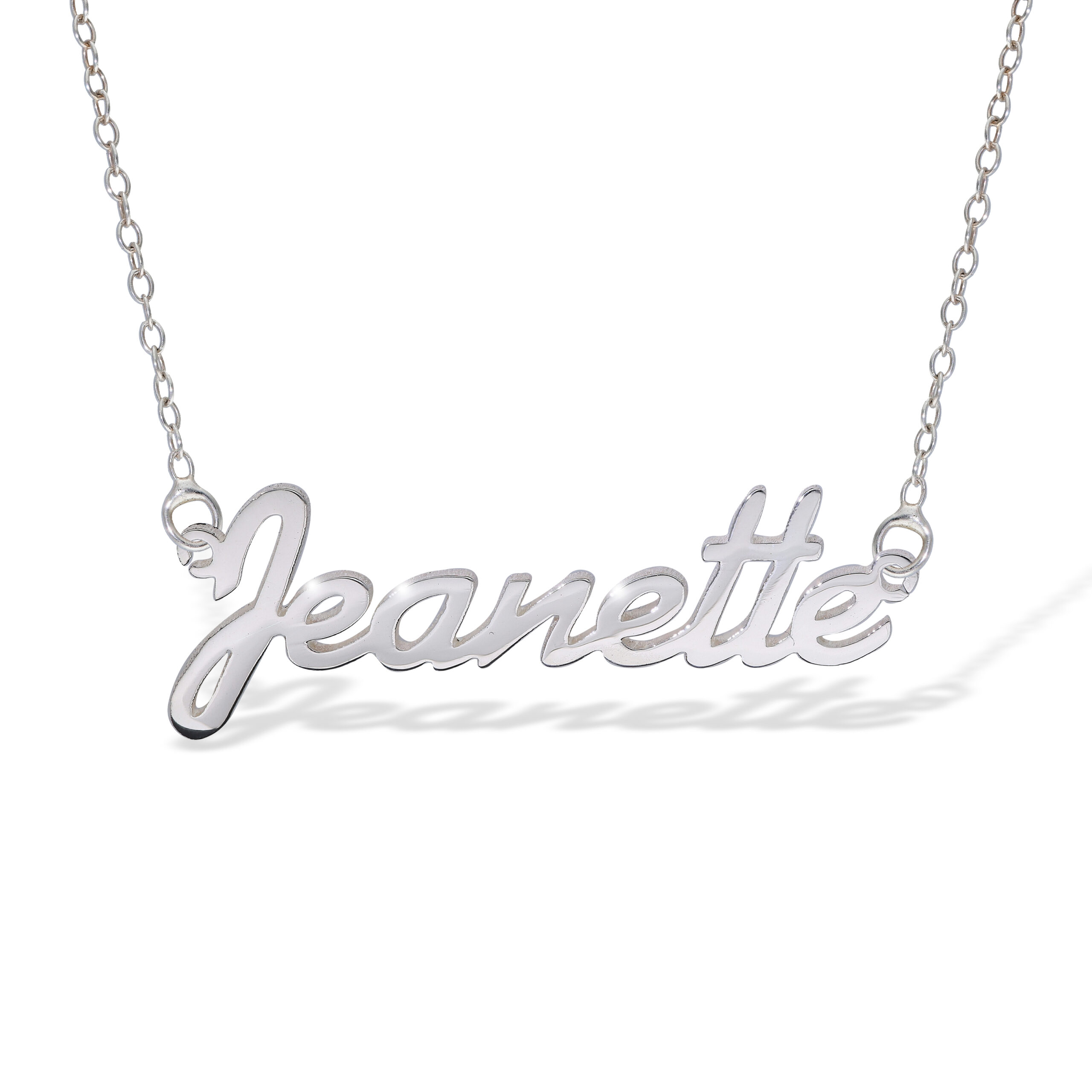 Sterling Silver Name Necklace Trace Chain