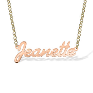 Rose Gold plated Sterling Silver Name Necklace Belcher Chain